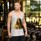 NS 868 Men's black tank top on a white background.