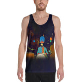 Close-up of NS-1002 Men's Tank Top fabric detailing, highlighting the quality material.