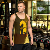 Innovative SurArt 74 Men's Tank Top with unique art design for surf and art enthusiasts.