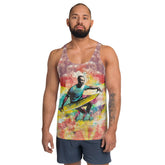 Striking SurArt 1 45 Men's Tank Top with unique art-inspired surf design for the modern beachgoer.