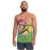 Vibrant SurArt 1 09 Men's Tank Top showcasing unique surf and art fusion design for a standout look.