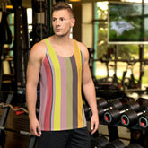 Rainbow Cascade Colorful Stripe All-Over Print Men's Tank Top
