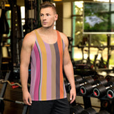Tropical Bliss Colorful Stripe All-Over Print Men's Tank Top