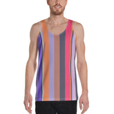 Retro Rainbow Blast Colorful Stripe All-Over Print Men's Tank Top