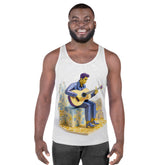 Rhythmic Salsa Men's Tank Top in action on the dance floor.