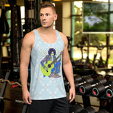 Garden Glory Men's Tank Top in grey, front view
