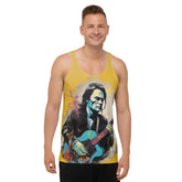 Close-up of Charcoal Essence Men's Tank Top fabric.