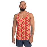 Modern plaid pattern on men's tank top