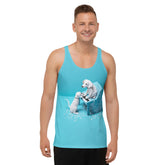 Kirigami Lynx Stalk Men's Tank Top with unique design.
