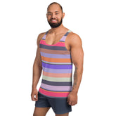 Galactic Rainbow Colorful Stripe All-Over Print Men's Tank Top