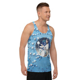 Men's Jungle Canopy tank top on a model.