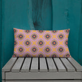 Abstract Geometrics Premium Accent Pillow on a modern sofa