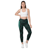 Zen Garden Oasis All-Over Print Crossover Leggings With Pockets