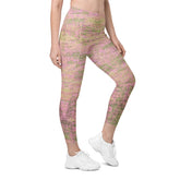 Satin Silk Crossover Leggings with Pockets