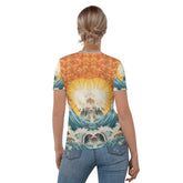 Surfing Sunsets All-Over Print Women's Crew Neck T-Shirt" - Beyond T-shirts