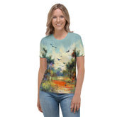 Wildflower Meadow Landscape Women's Crew Neck T-Shirt