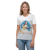 Whirling Dervish inspired women's crew neck t-shirt in white.