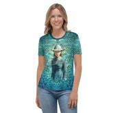 Floral Fantasy Beyond Style women's crew neck with intricate floral design.