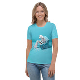 Geometric Mountain Mirage Women's Crew Neck T-Shirt with mountain design.