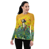 Sophisticated Surfing 1 49 Women's Rash Guard for unmatched style and sun protection.