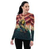 Sophisticated Surfing 1 02 Women's Rash Guard offering premium UV protection for surfers.