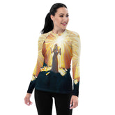 Stylish SurArt 71 Women's Rash Guard catching waves on a surfer