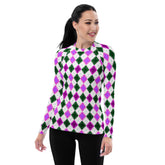 Radiant Diamonds All-Over Print Women's Rash Guard