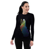 Close-up view of Petal Power Women's Rash Guard fabric design