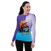 Kirigami Heartbeat Women's Rash Guard front view.