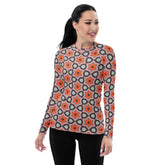 Geometric pattern women's rash guard