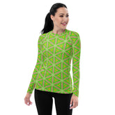 Retro Vibes women's rash guard with colorful design