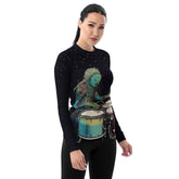 Tempo Harmony women's rash guard being worn for beach volleyball.