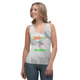 Women's tank top with Dynamic Downward print design.