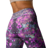 Colorful-Sparkles-II yoga leggings on white background.
