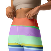 Retro Rainbow Blast Colorful Stripe All-Over Print Yoga Leggings