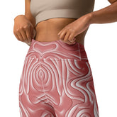 Oceanic Rhythm All-Over Print Yoga Leggings on a clothing mannequin.