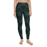 Aqua Waves All-Over Print Yoga Leggings