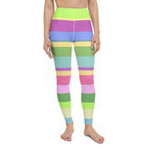 Rainbow Cascade Colorful Stripe All-Over Print Yoga Leggings