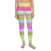 Fiesta Flamenco Colorful Stripe All-Over Print Yoga Leggings