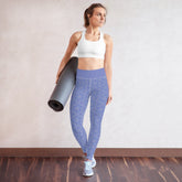 Serene Ocean Waves pattern on yoga leggings, perfect for meditation and yoga sessions.