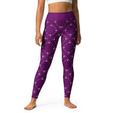 Cosmic Connection Yoga Leggings on model demonstrating flexibility