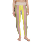 Vibrant Tropical Paradise Yoga Leggings with lush foliage design for a serene yoga experience.