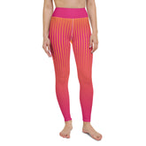 Vibrant Tropical Oasis Gradient Yoga Leggings on white background