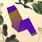 Topaz Tranquility Yoga Leggings on model in warrior pose