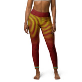 Garnet Glow Yoga Leggings on model demonstrating flexibility.