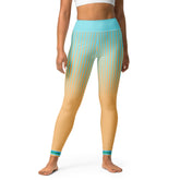 Close-up of Emerald Essence Yoga Leggings fabric detailing.