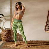 Performing a moonlit yoga flow in Lunar Eclipse Tristar Yoga Leggings.