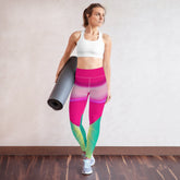 Experiencing an early morning yoga flow in Aurora Wave Wavy Gradient Leggings.