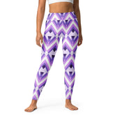 Elegance Flow All-Over Print Yoga Leggings in a yoga pose.