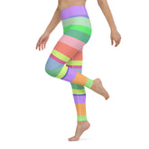 Luminous Galaxy Colorful Stripe All-Over Print Yoga Leggings